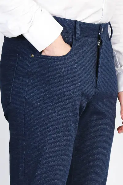 Dar Kesim 5 Cepli Lacivert Erkek Pantolon - Wessi
