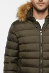 Haki Kürklü Erkek Şişme Mont - Wessi-2