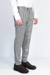 Kaz Ayağı Desenli Slim Fit Gri Erkek Pantolon - Wessi-3