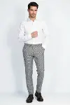 Kaz Ayağı Desenli Slim Fit Gri Erkek Pantolon - Wessi-4