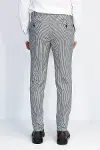 Kaz Ayağı Desenli Slim Fit Gri Erkek Pantolon - Wessi-5