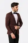 Ceket Desenli Bordo Damatlık | Wessi-5