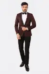 Ceket Desenli Bordo Damatlık | Wessi-6