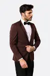 Ceket Desenli Bordo Damatlık | Wessi-1