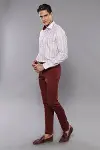 Dar Kesim Desensiz Beş Cepli Bordo Erkek Pantolon - Wessi-2