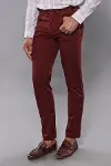 Dar Kesim Desensiz Beş Cepli Bordo Erkek Pantolon - Wessi-3