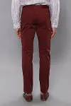 Dar Kesim Desensiz Beş Cepli Bordo Erkek Pantolon - Wessi-5