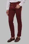 Dar Kesim Desensiz Beş Cepli Bordo Erkek Pantolon - Wessi-1