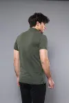 Polo Yaka Düz Haki Erkek T-shirt - Wessi-3