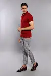 Polo Yaka Düz Bordo Erkek T-shirt - Wessi-5