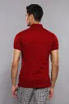 Polo Yaka Düz Bordo Erkek T-shirt - Wessi-6