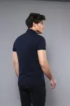 Polo Yaka Düz Lacivert T-shirt | Wessi-4