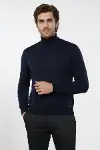 Balıkçı Yaka Lacivert Triko Kazak | Wessi-1