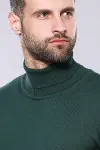 Balıkçı Yaka Yeşil Erkek Triko - Wessi-2