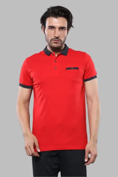 Polo Yaka Kırmızı T-shirt | Wessi