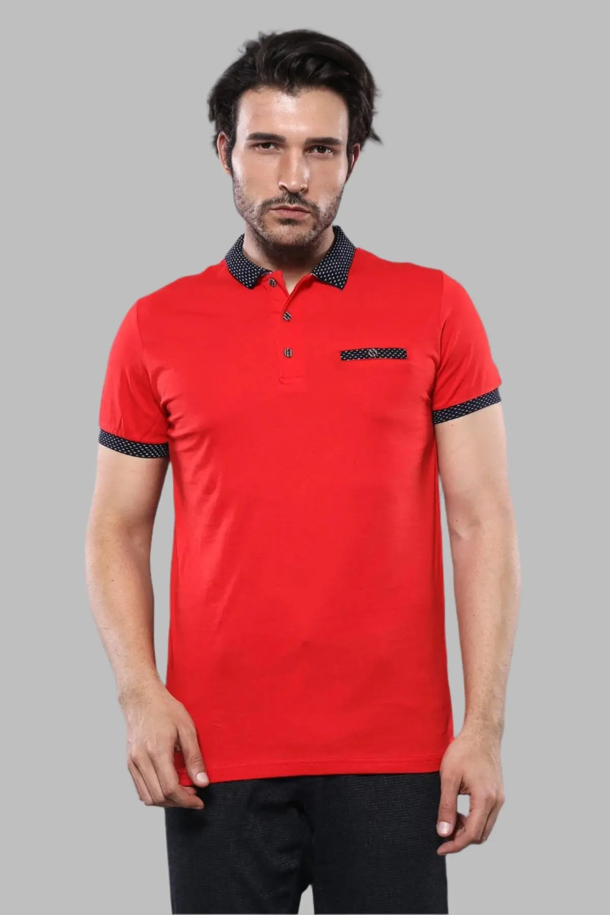 Polo Yaka Kırmızı T-shirt | Wessi
