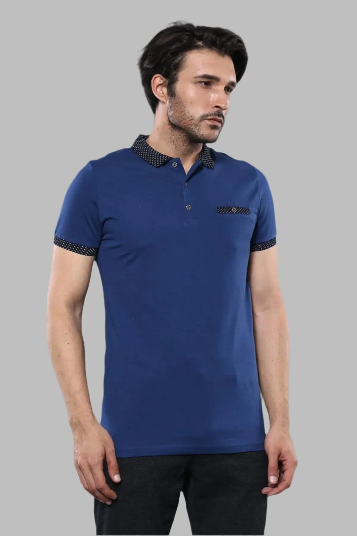 Polo Yaka Mavi T-shirt | Wessi
