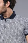 Desenli Gri Polo Yaka T-shirt | Wessi-2