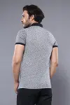 Desenli Gri Polo Yaka T-shirt | Wessi-3