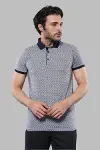 Desenli Gri Polo Yaka T-shirt | Wessi-1