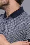 Desenli Polo Yaka Lacivert T-shirt | Wessi-2