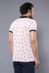 Çiçek Desenli Pembe Polo Yaka T-shirt | Wessi-3