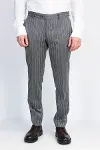 Çizgi Desen Gri Erkek Kumaş Pantolon - Wessi-2
