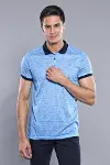 Çiçek Desenli Turkuaz Polo Yaka T-shirt | Wessi-2
