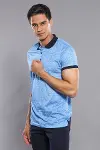 Çiçek Desenli Turkuaz Polo Yaka T-shirt | Wessi-4