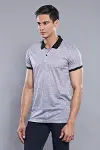 Çiçek Desenli Polo Yaka Gri T-shirt | Wessi-3