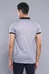 Çiçek Desenli Polo Yaka Gri T-shirt | Wessi-6