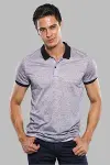 Çiçek Desenli Polo Yaka Gri T-shirt | Wessi-1