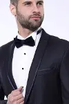 Yaka Pileli Lacivert Slim Fit Damatlık Takım Elbise | Wessi-2