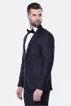 Yaka Pileli Lacivert Slim Fit Damatlık Takım Elbise | Wessi-5