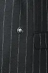 Kruvaze Slim Fit Çizgili Siyah Erkek Ceket - Wessi-3