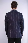Çizgili Slim Fit Bordo Erkek Ceket - Wessi-5