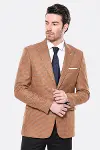 Kendinden Desenli Turuncu Slim Fit Ceket | Wessi - Wessi-1