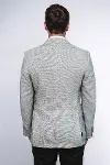 Kendinden Desenli Slim Fit Gri Erkek Ceket - Wessi-5