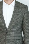 Kendinden Desenli Slim Fit Füme Erkek Ceket - Wessi-2