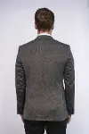 Kendinden Desenli Slim Fit Kahverengi Erkek Ceket - Wessi-5