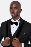 Kareli Slim Fit Siyah Erkek Damatlık - Wessi-2