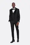 Kareli Slim Fit Siyah Erkek Damatlık - Wessi-6