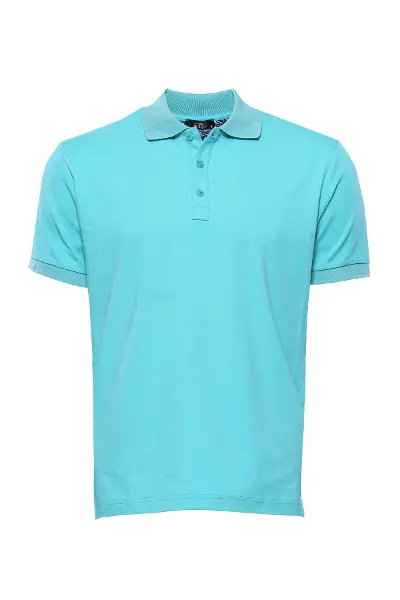 Polo Yaka Düz Yeşil T-shirt | Wessi