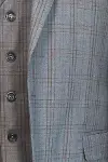 Ekose Desen Slim Fit Gri Erkek Takım Elbise - Wessi-3
