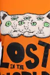 Oranj Baskılı Desenli Bisiklet Yaka Sweatshirt - Wessi-2
