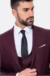 Desensiz Slim Fit Bordo Erkek Takım Elbise - Wessi-2