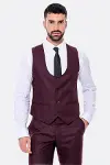 Desensiz Slim Fit Bordo Erkek Takım Elbise - Wessi-4