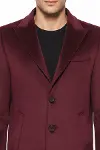 Bordo Sivri Yaka Slim Fit Kaban - Wessi-2