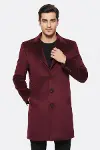 Bordo Sivri Yaka Slim Fit Kaban - Wessi-1