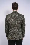 Tüy Desenli Slim Fit Siyah Erkek Smokin Ceket - Wessi-5